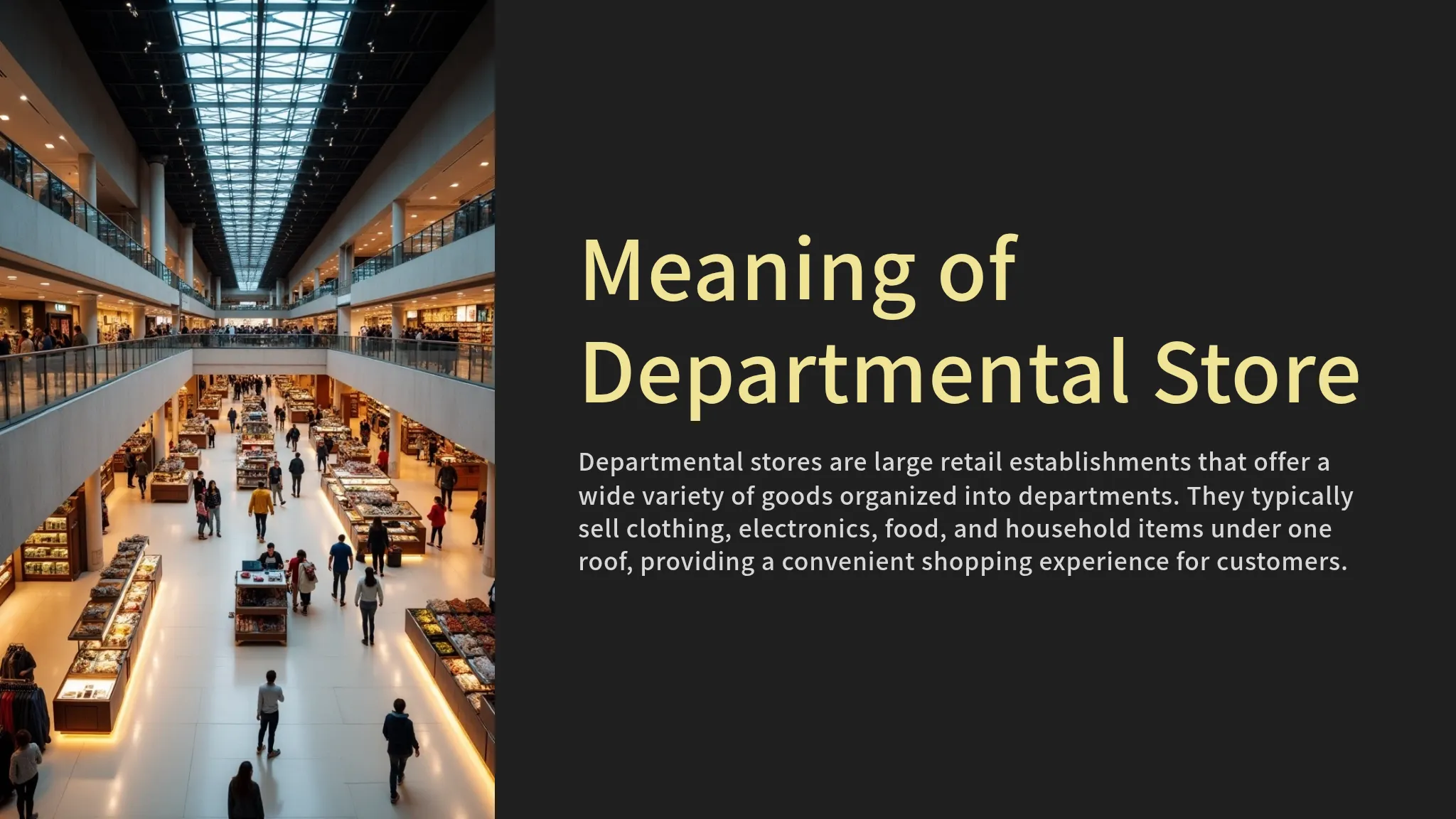 Meaning of Departmental Store