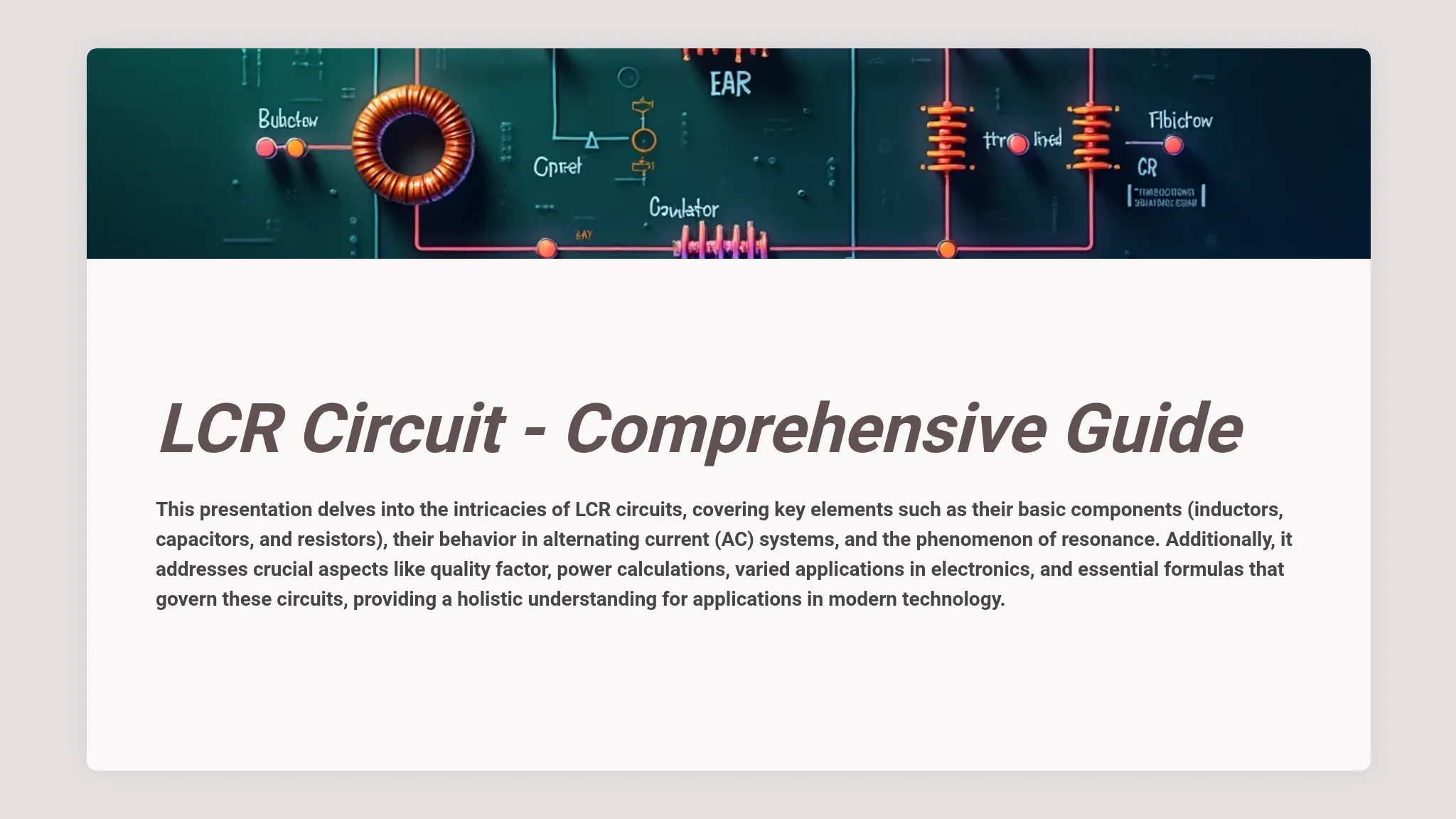 LCR Circuit - Comprehensive G...