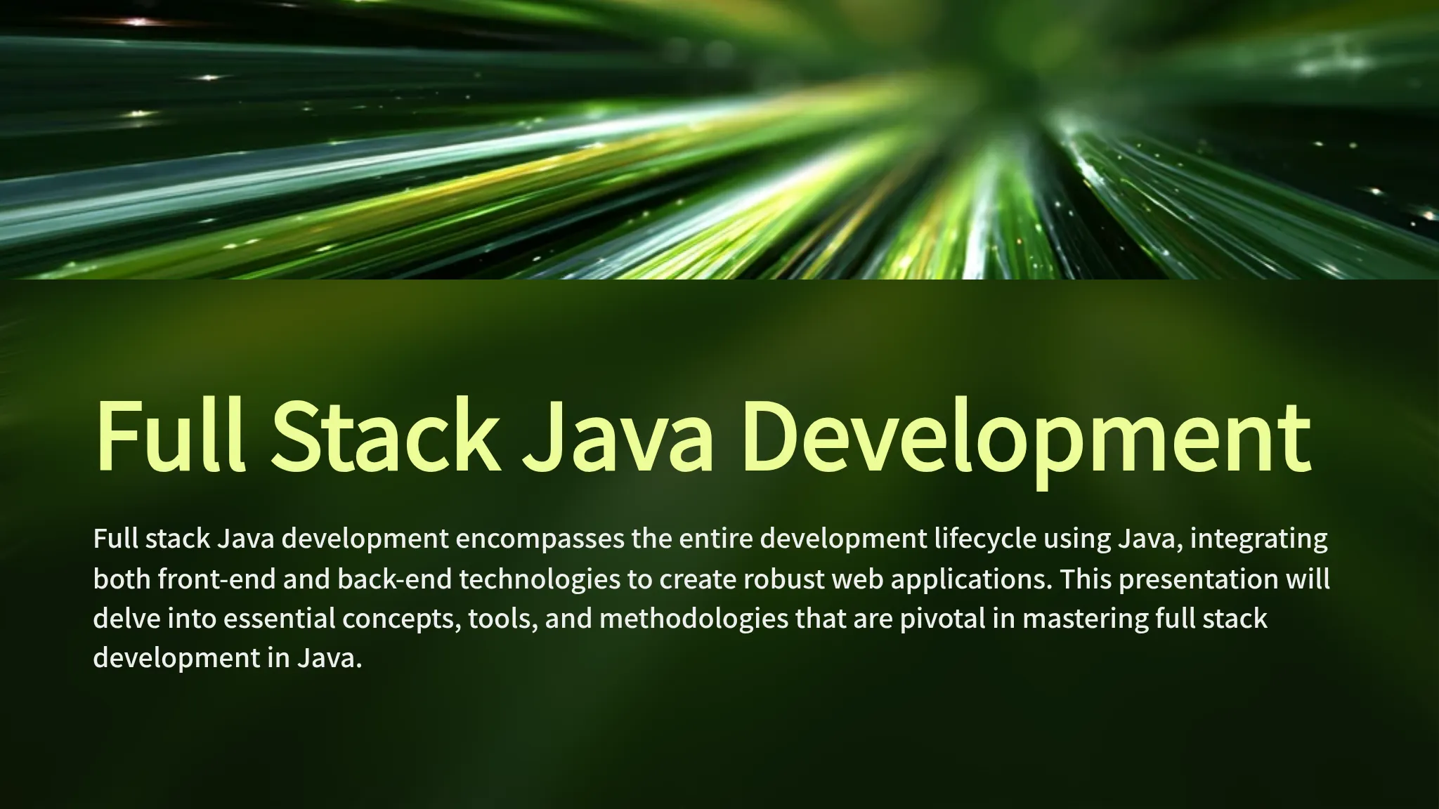 Full Stack Java Development