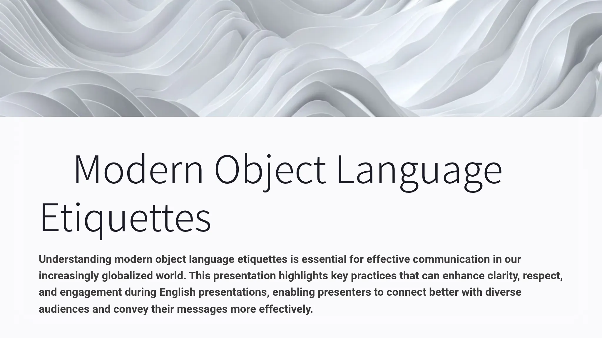 Modern Object Language Etique...