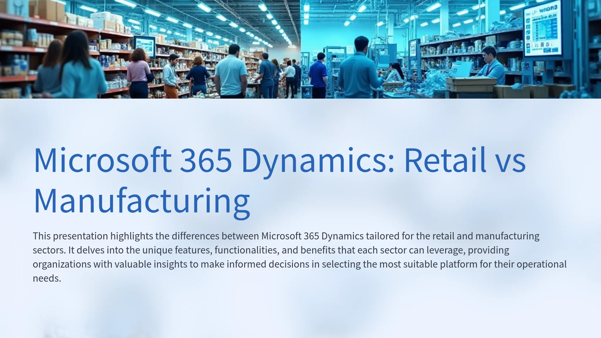 Microsoft 365 Dynamics: Retai...