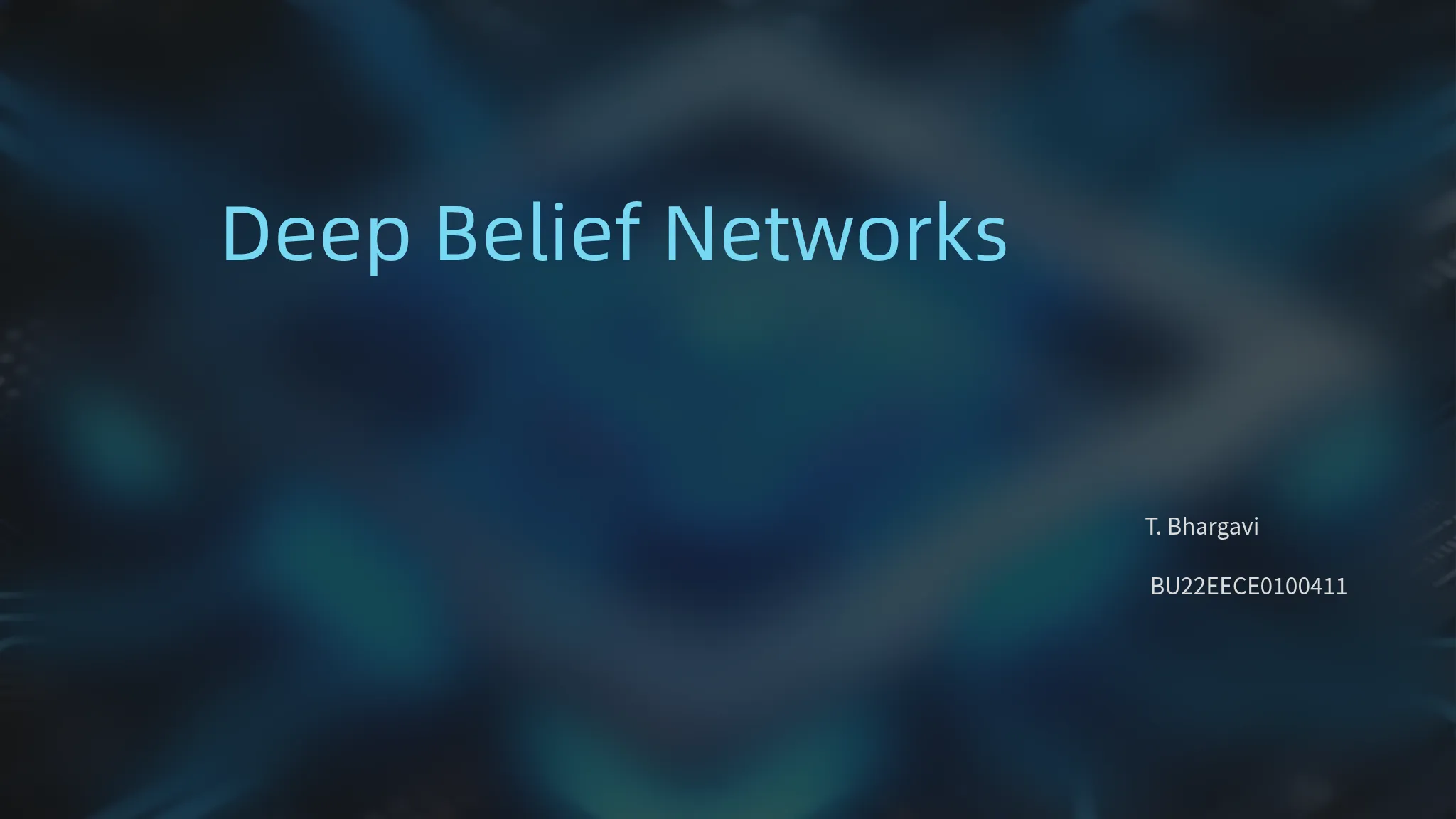 Deep Belief Networks Overview