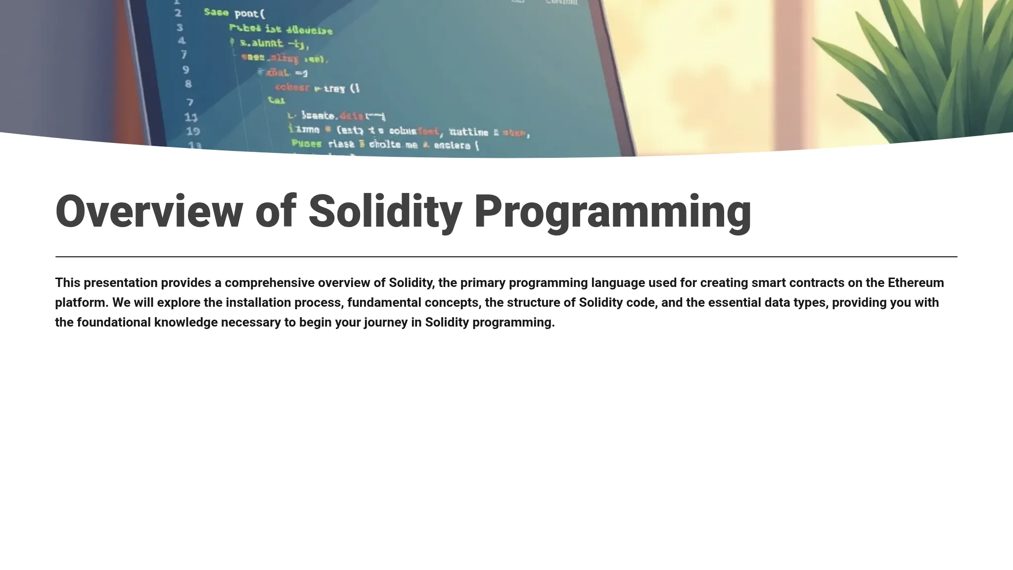 Overview of Solidity Programming
