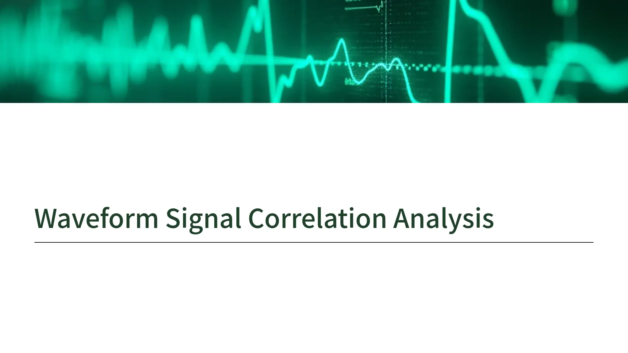 Waveform Signal Correlation A...