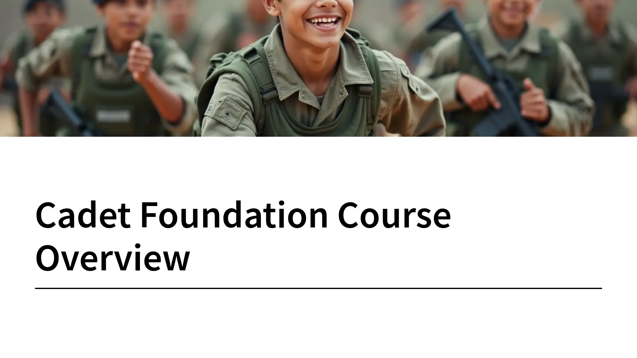 Cadet Foundation Course Overview