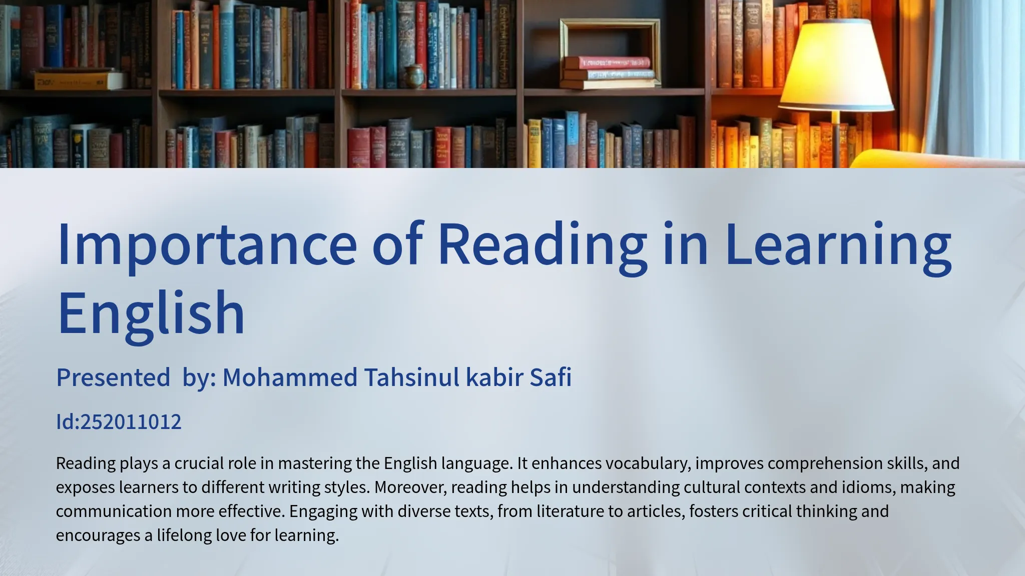 Importance of Reading in Lear...
