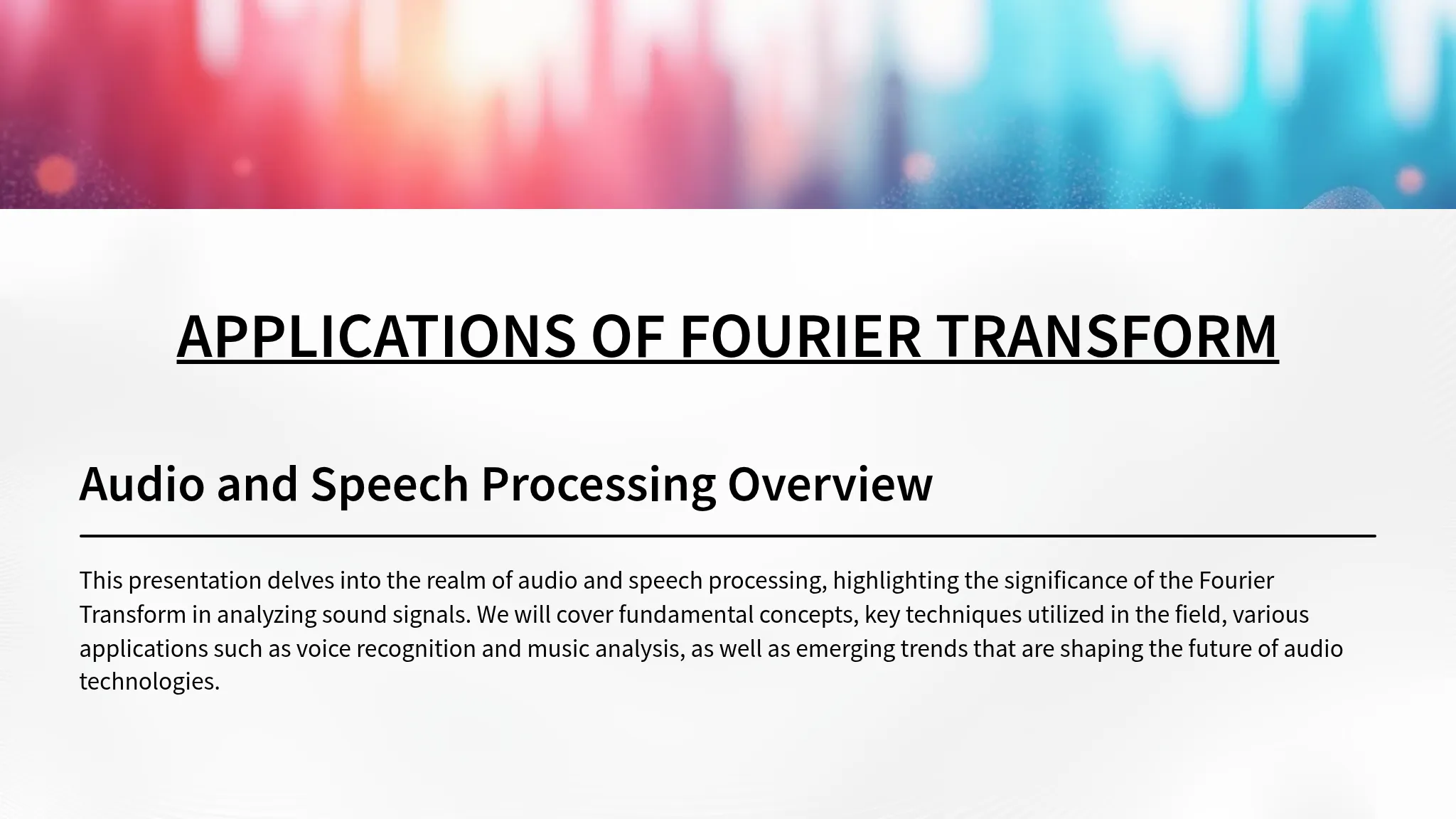 Audio and Speech Processing O...