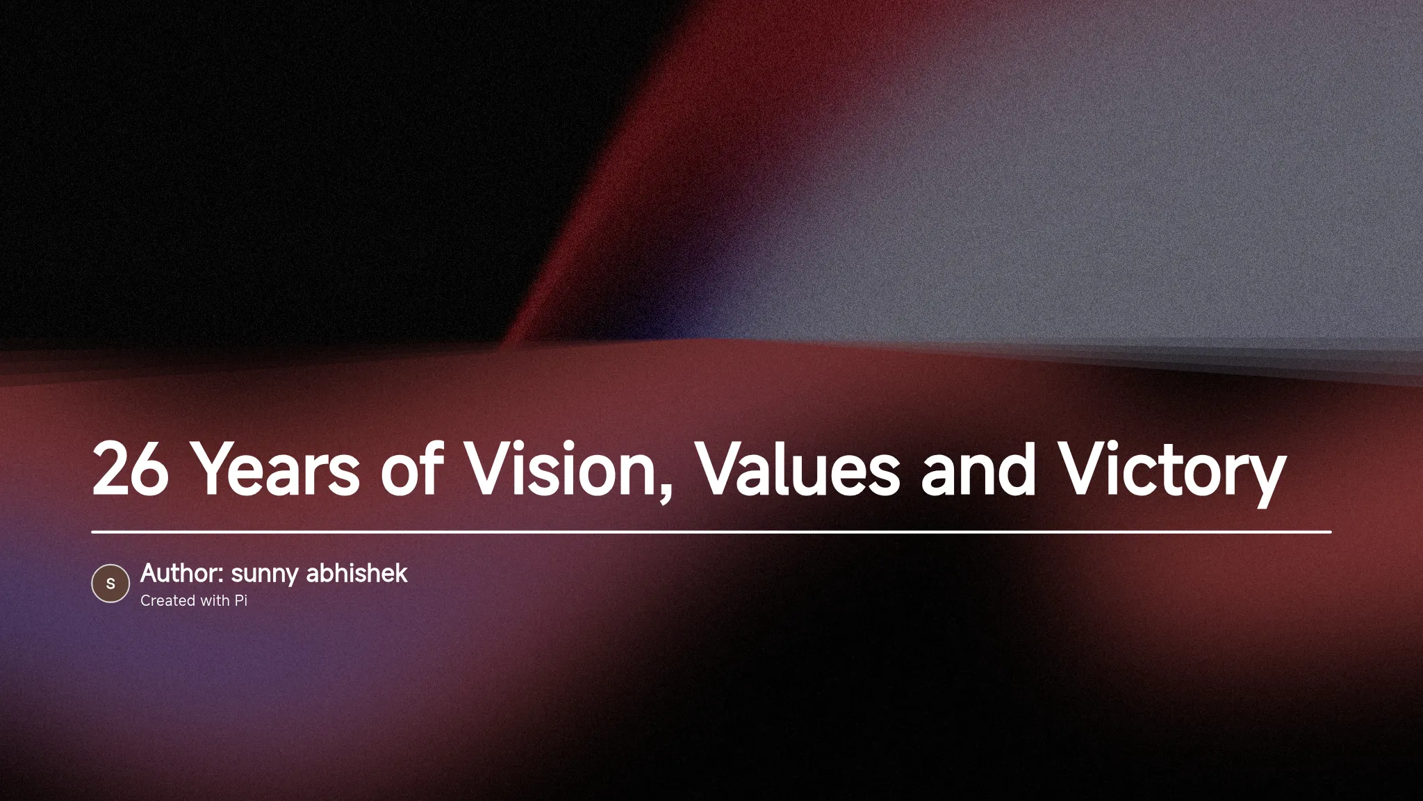 2600 Vision Example 26 Years of Vision, Values an...