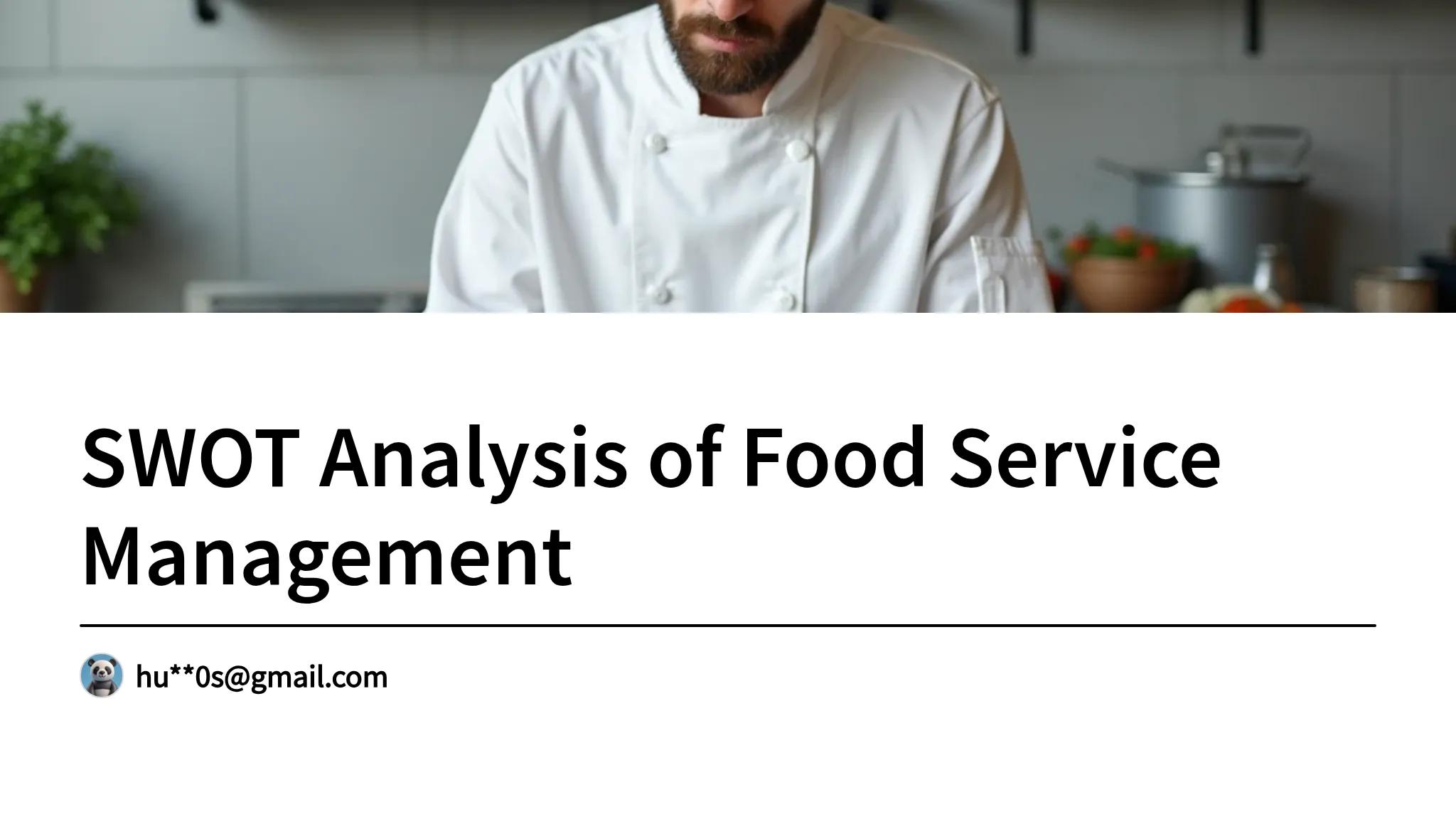 SWOT Analysis of Food Service...