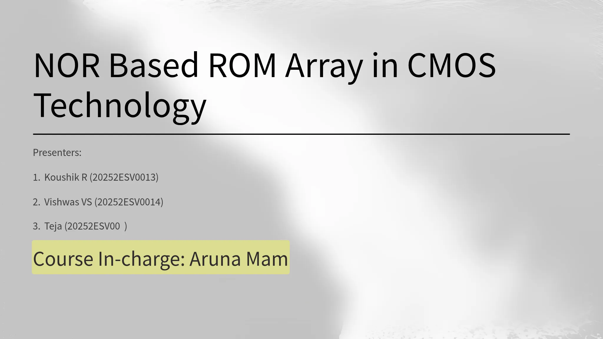 NOR Based ROM Array in CMOS T...