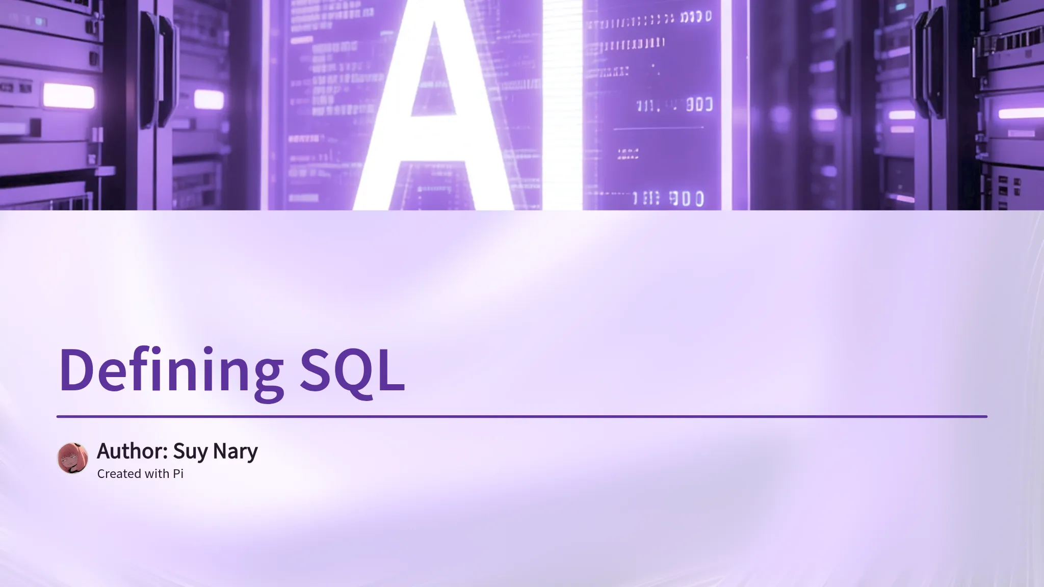 Defining SQL