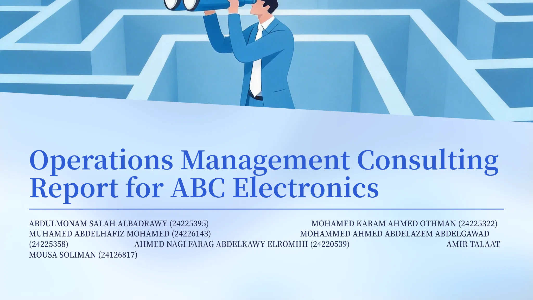 Operations Management Consulting Report for ABC Electronics