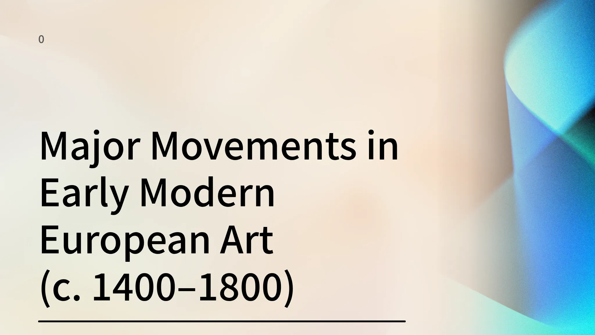 Major Movements in Early Mode...