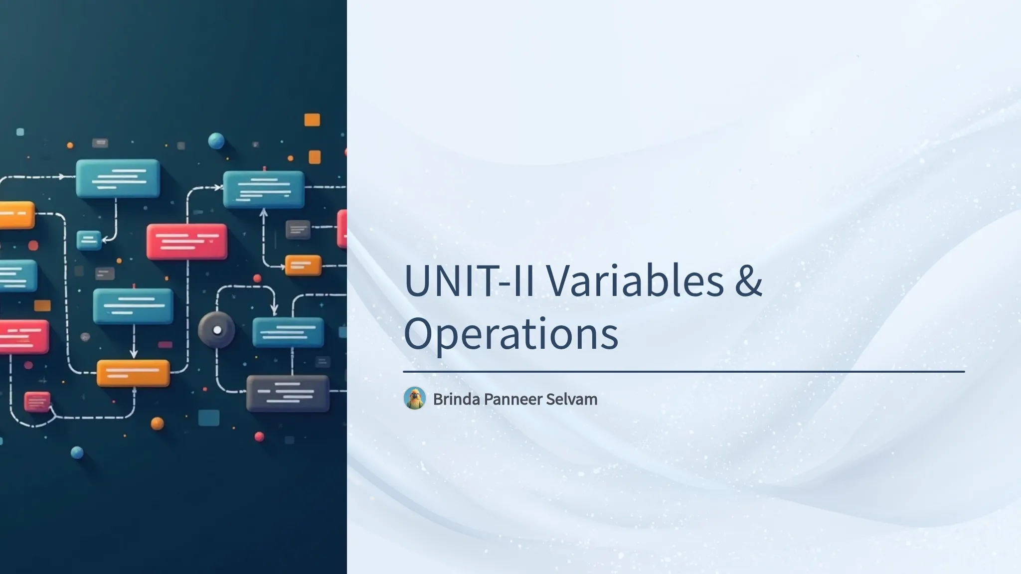 UNIT-II Variables & Operations