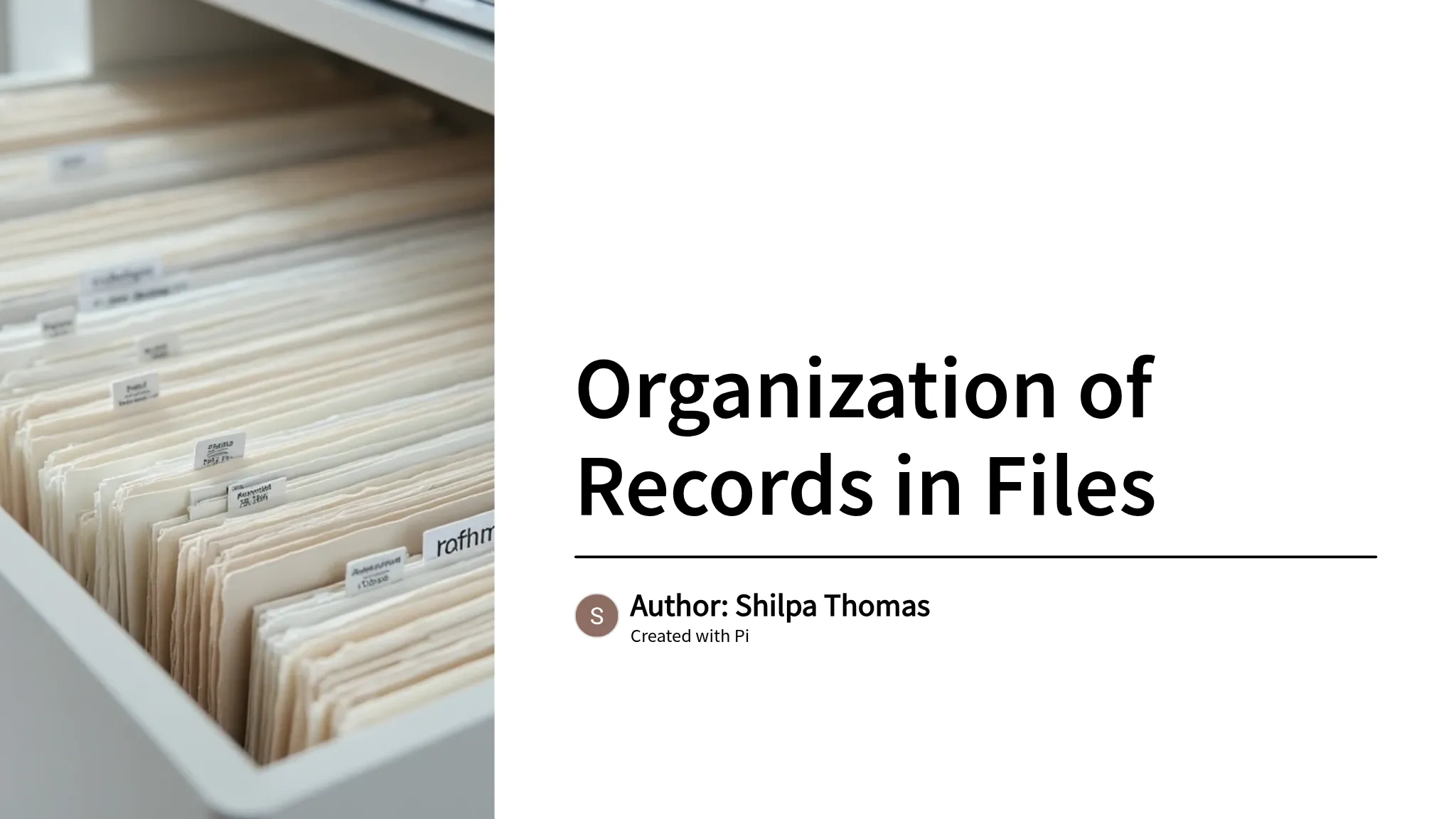 File Header Record Example Organization of Records in Files