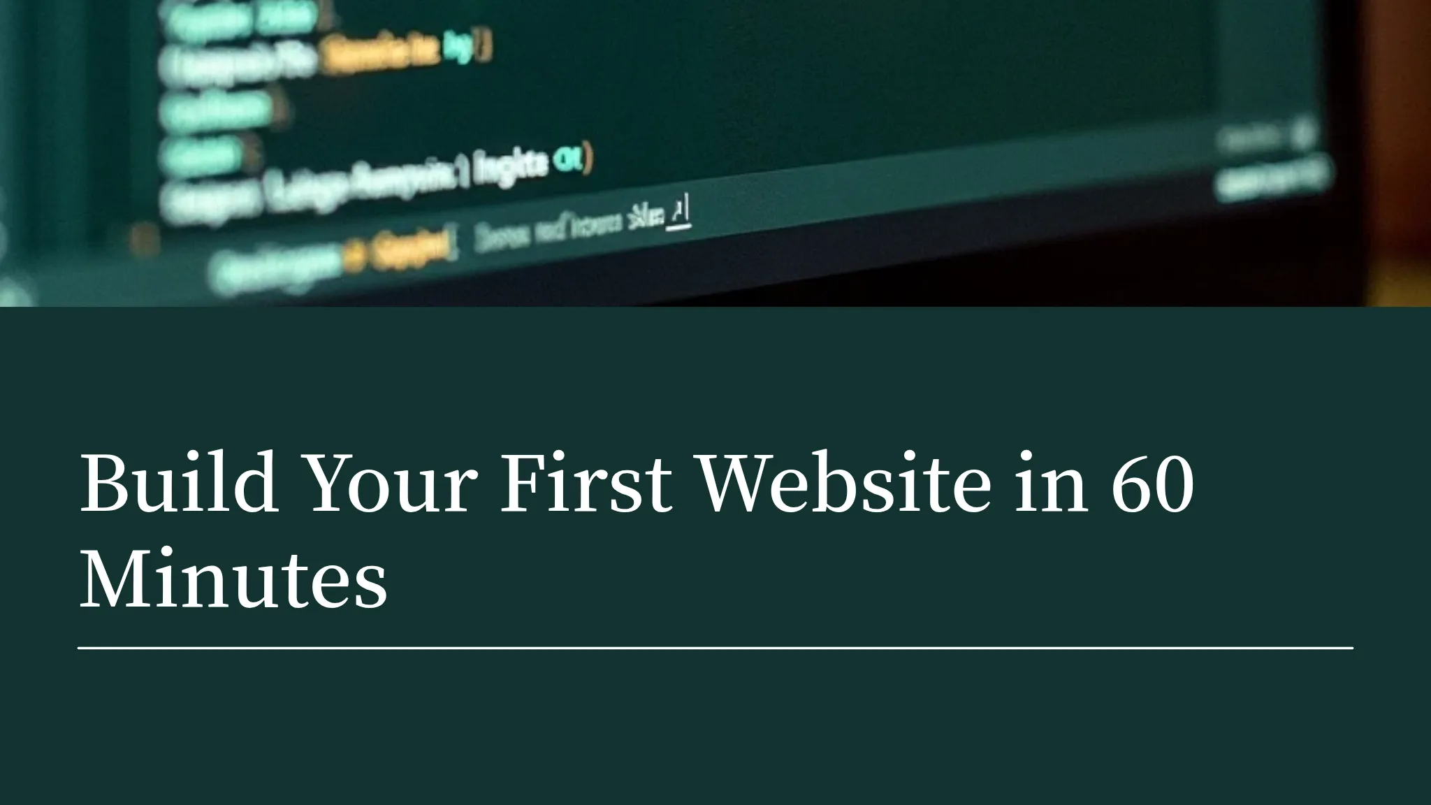Build Your First Website in 6...