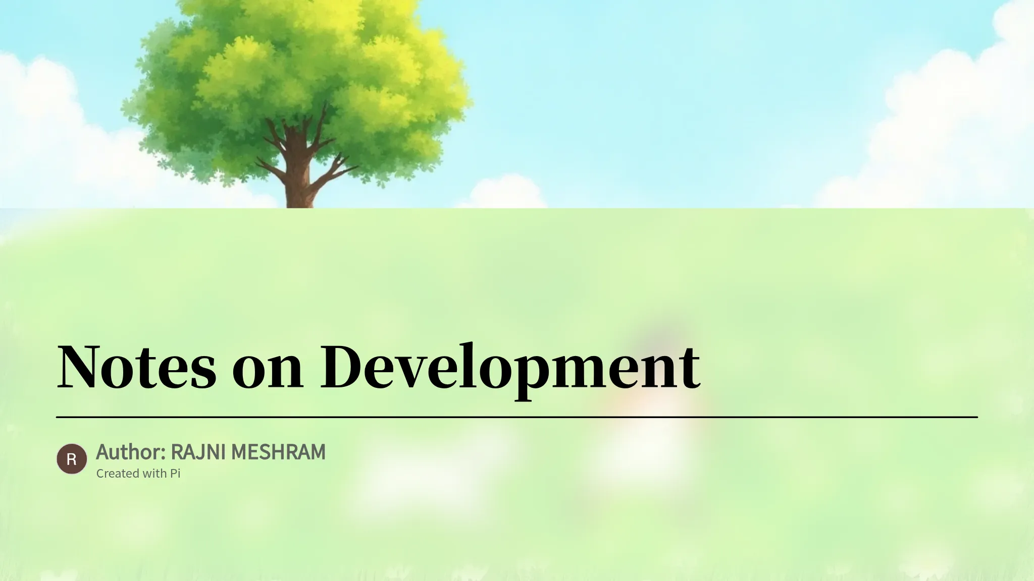 Notes on Development