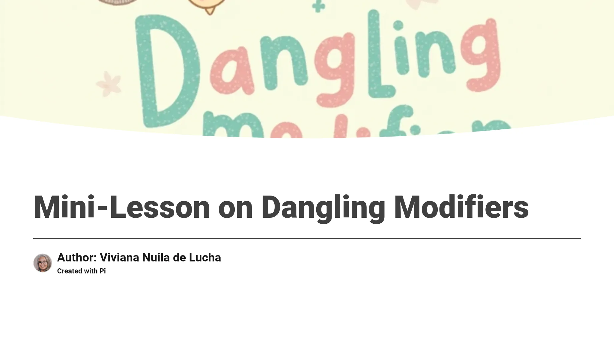 Mini-Lesson on Dangling Modif...