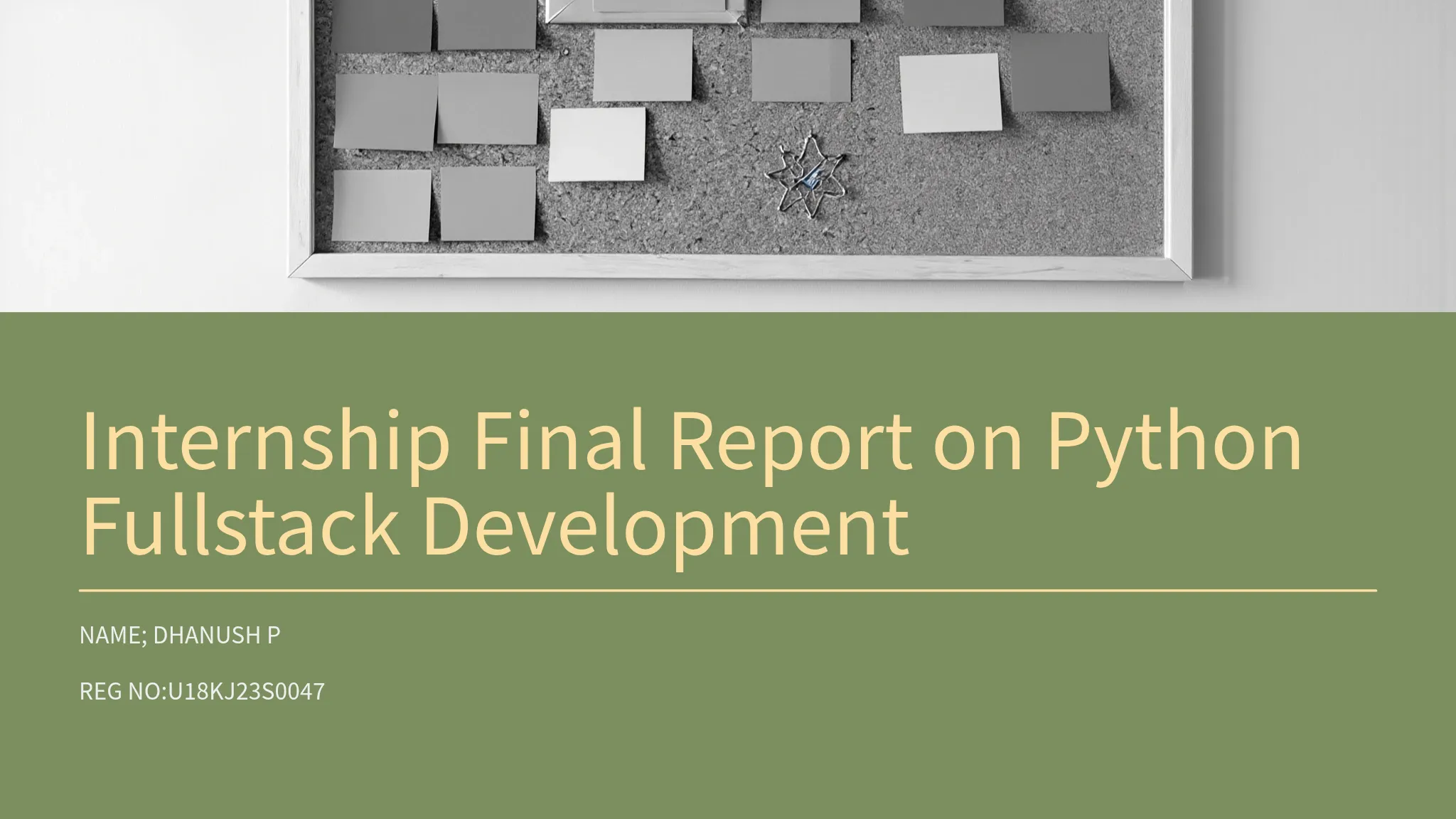 Internship Final Report on Python Fullstack Development