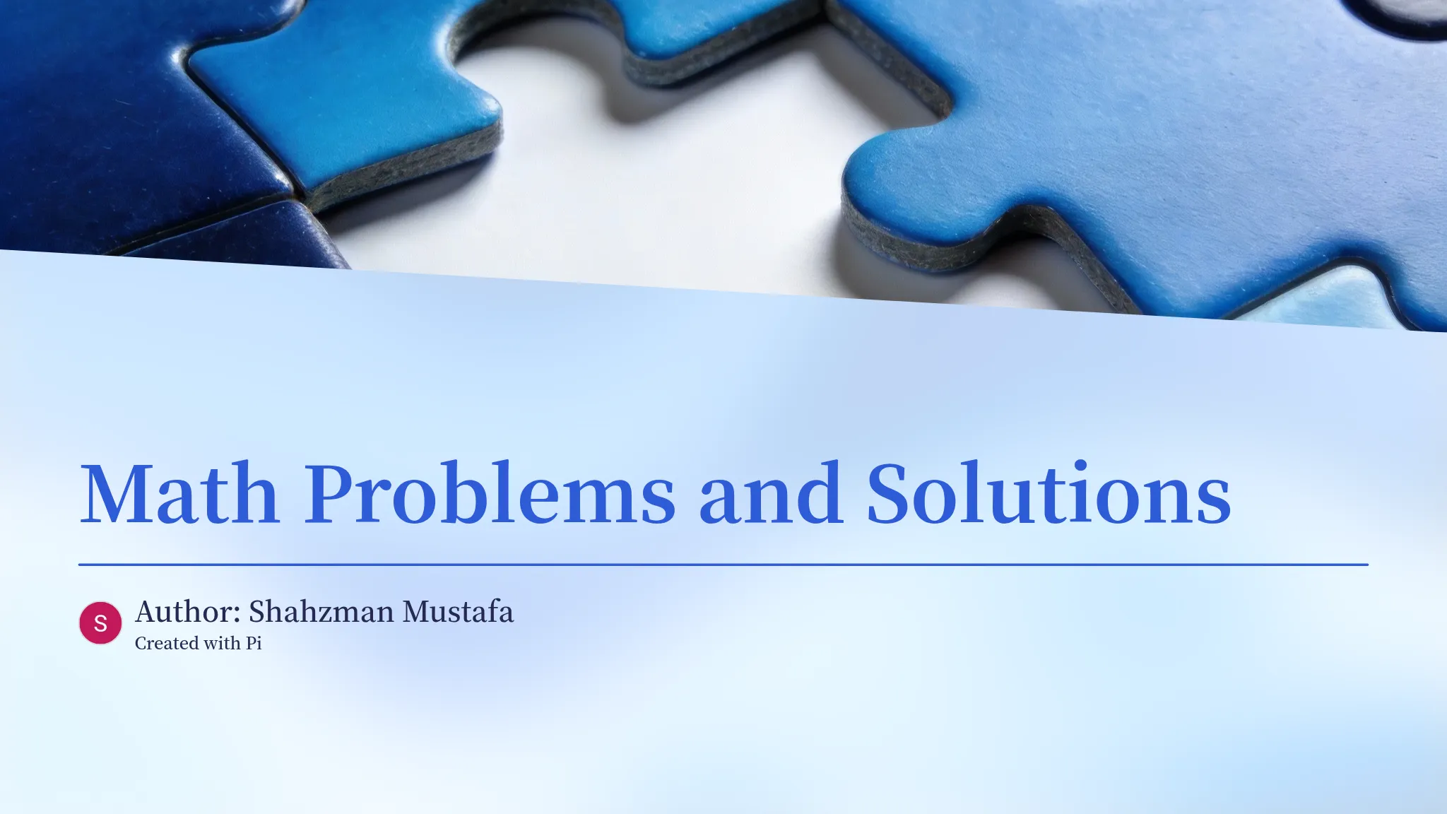 Problem Soulution Math Math Problems and Solutions