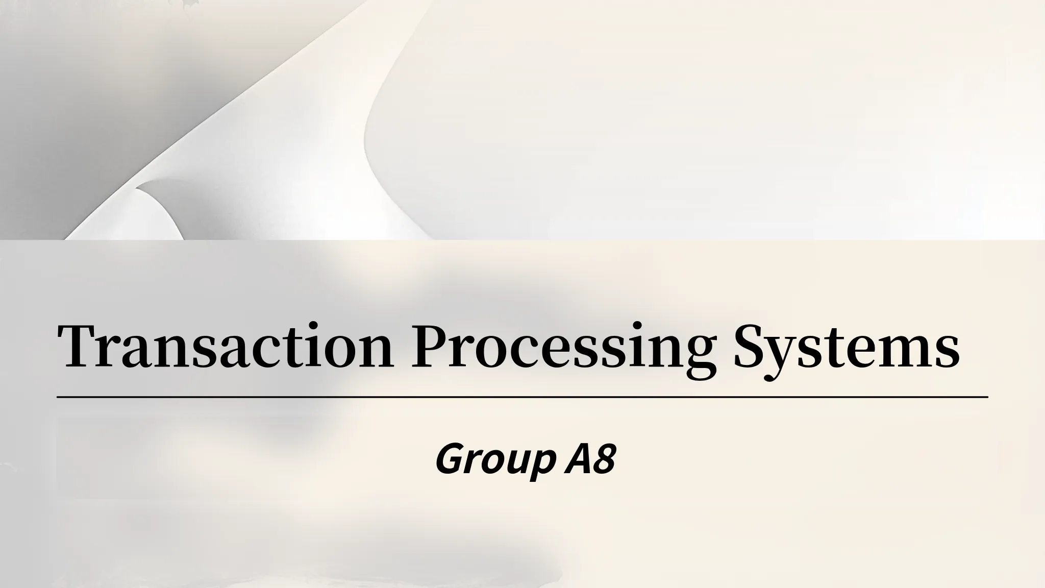 Transaction Processing Systems