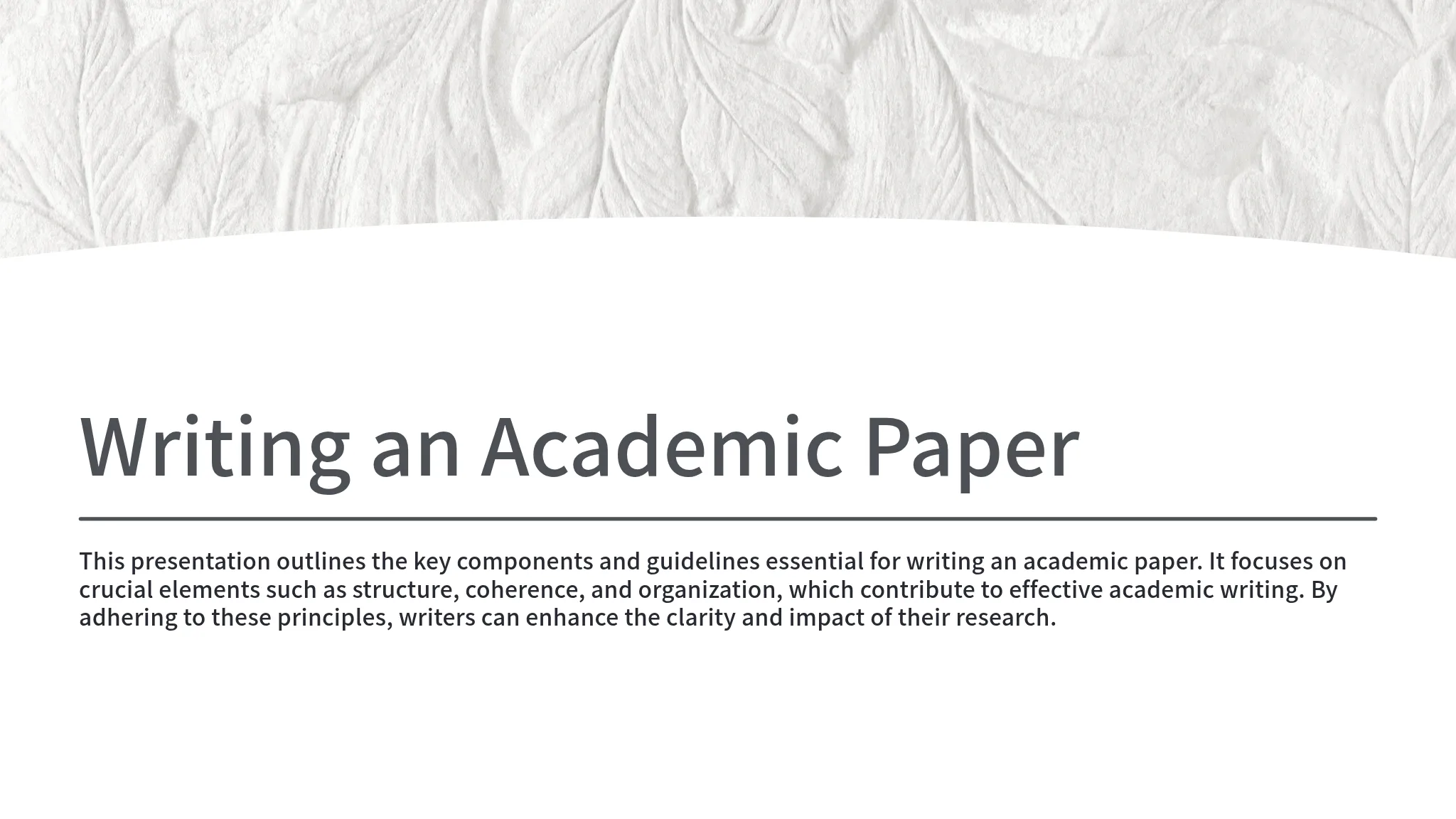 Writing an Academic Paper