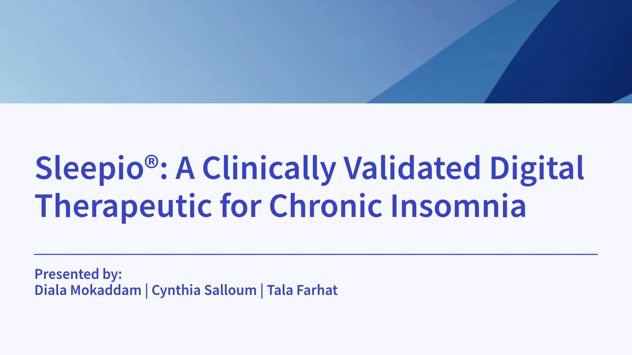 Sleepio Rx Sleepio®: A Clinically Valida...