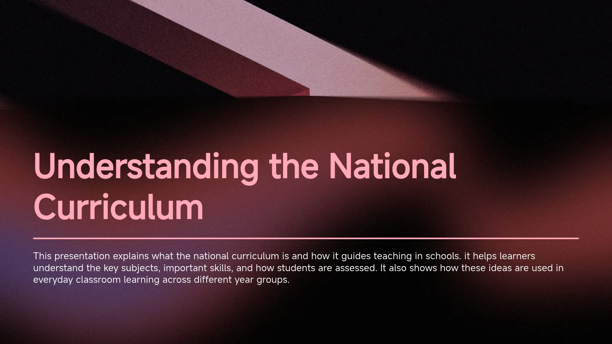 Understanding the National Curriculum