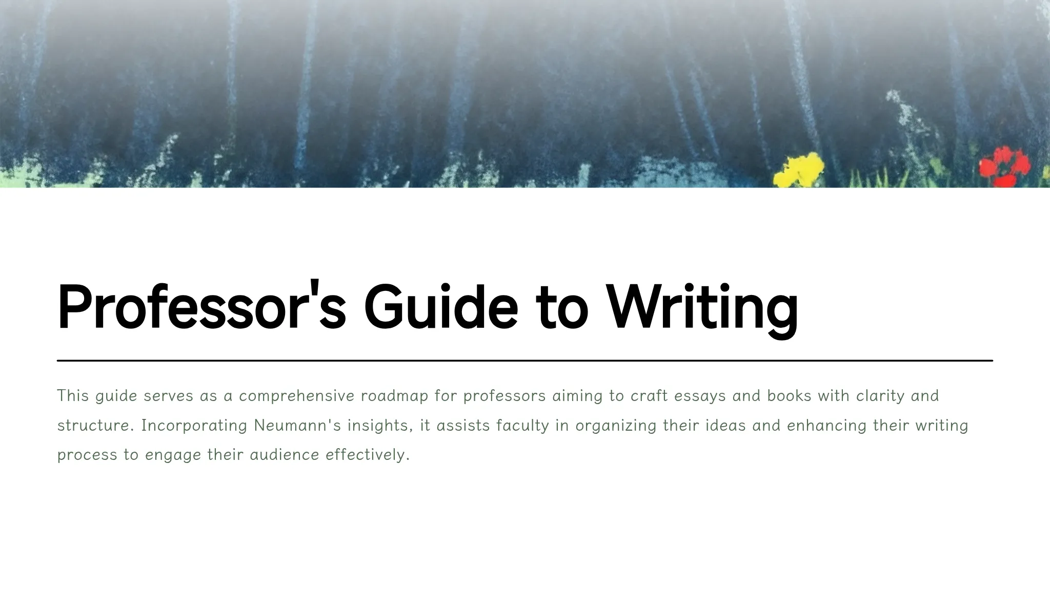 First Year Writing Professors Professor's Guide to Writing