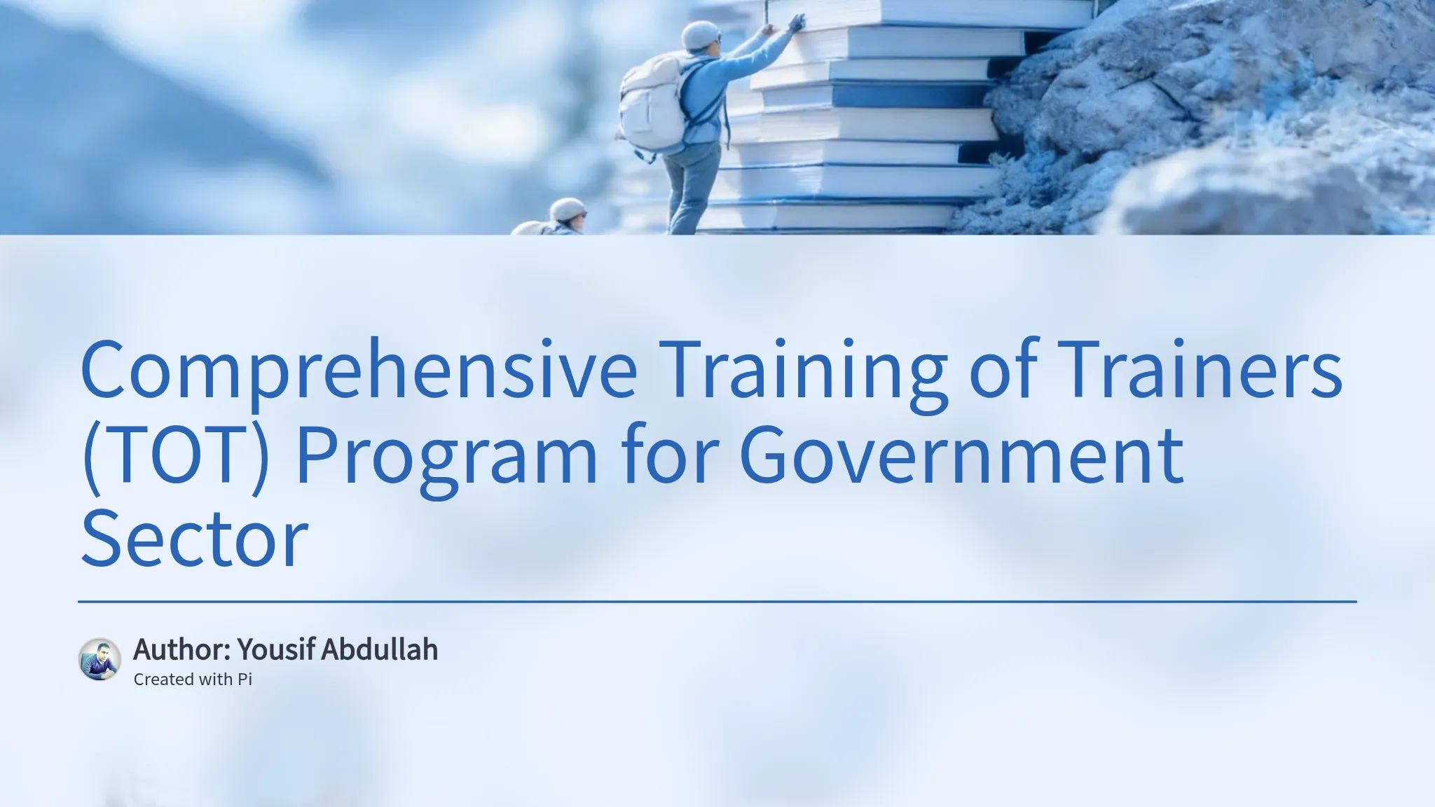 Comprehensive Training of Trainers (TOT) Program for Governme...