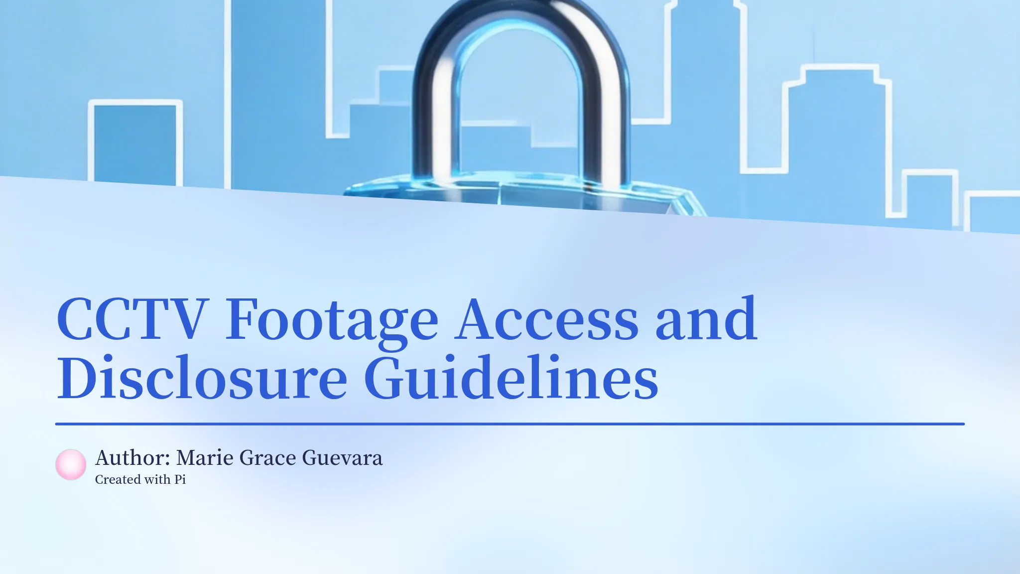 CCTV Footage Access and Disclosure Guidelines