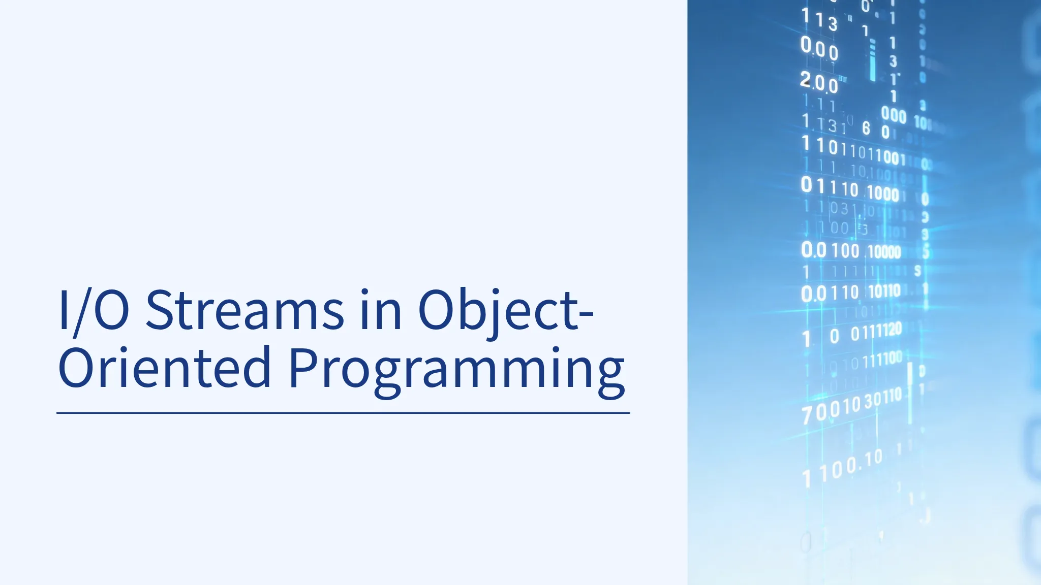 I/O Streams in Object-Oriented Programming