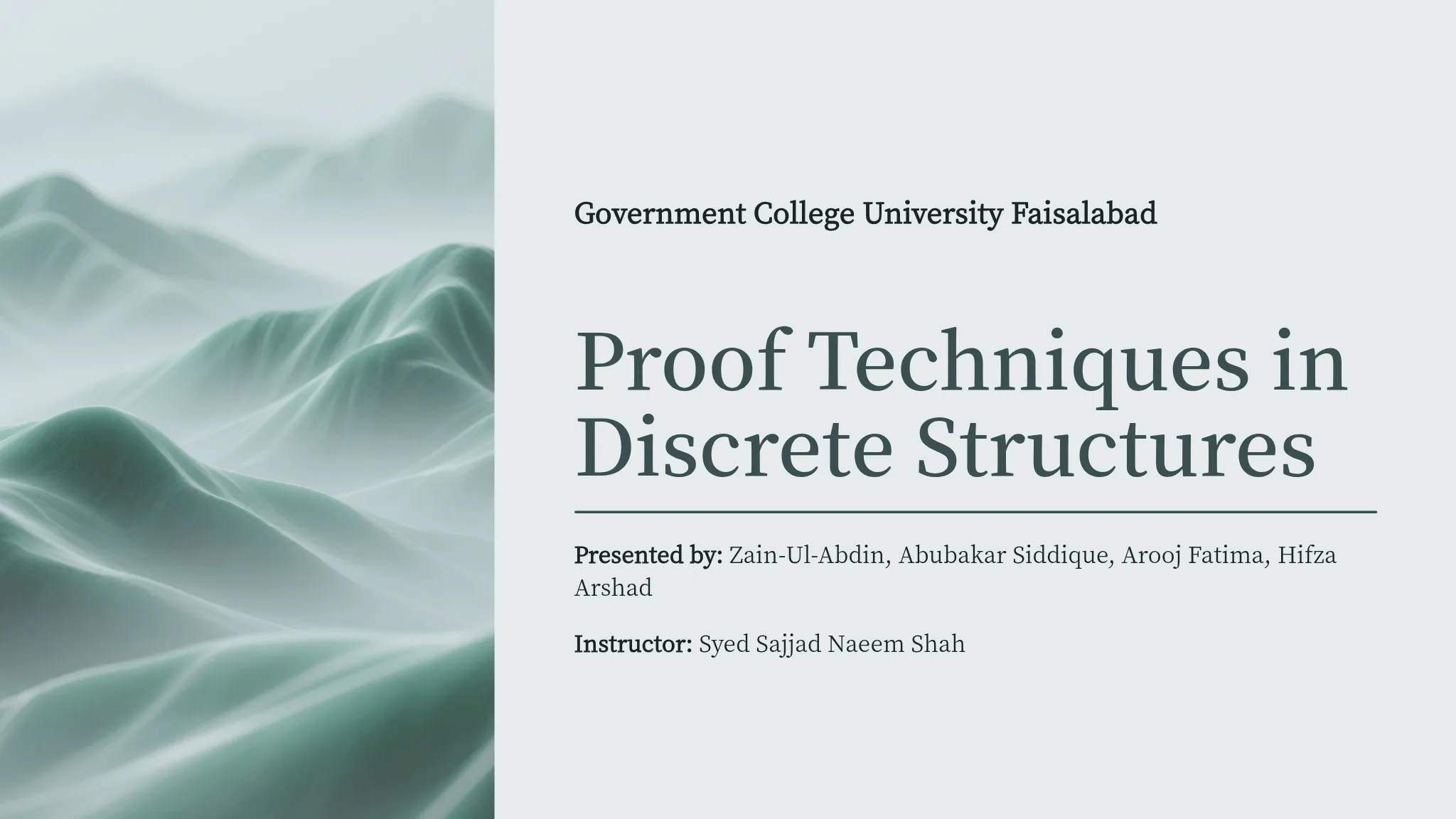 Proof Techniques in Discrete Structures