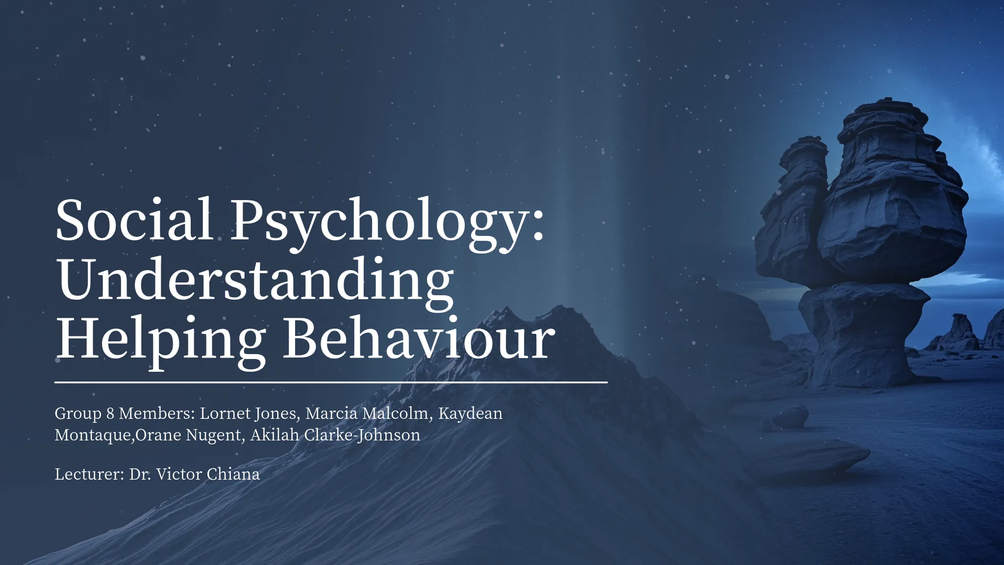 Social Psychology: Understanding Helping Behaviour
