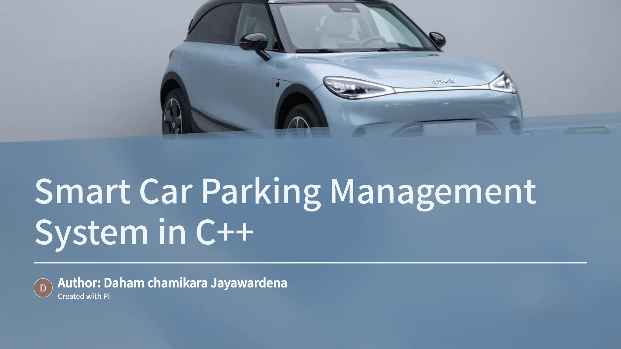 Smart Car Parking Management System in C++
