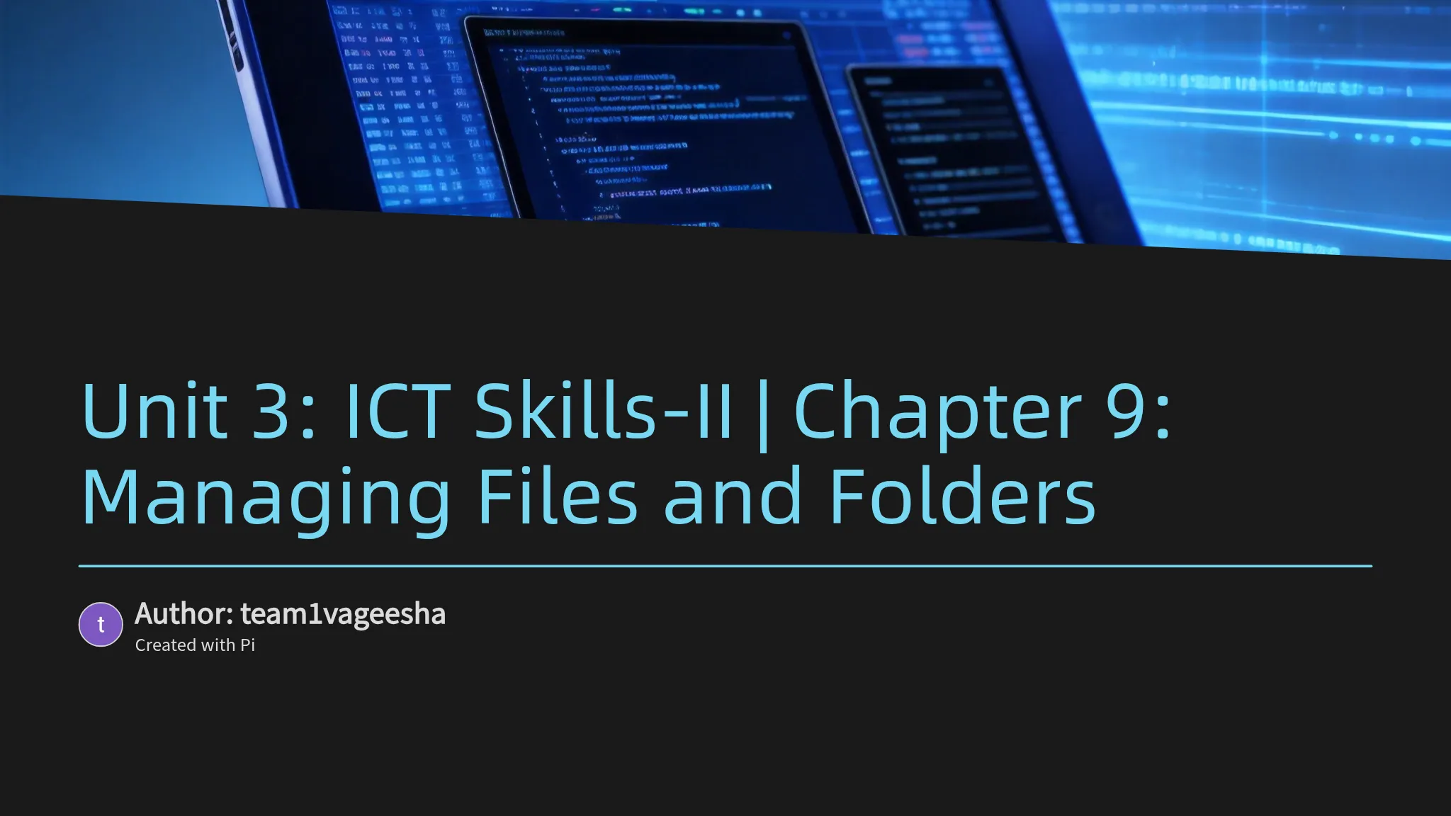 Folder Ict Computer Unit 3: ICT Skills-II | Chapter 9: Managing Files and Folders