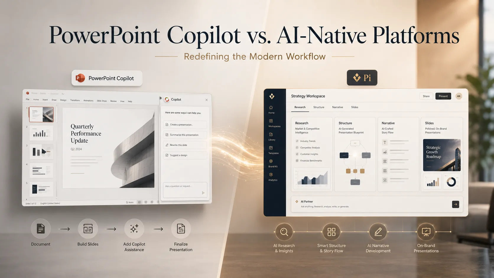 PowerPoint Copilot vs. AI-Native Platforms: Redefining the Modern Workflow