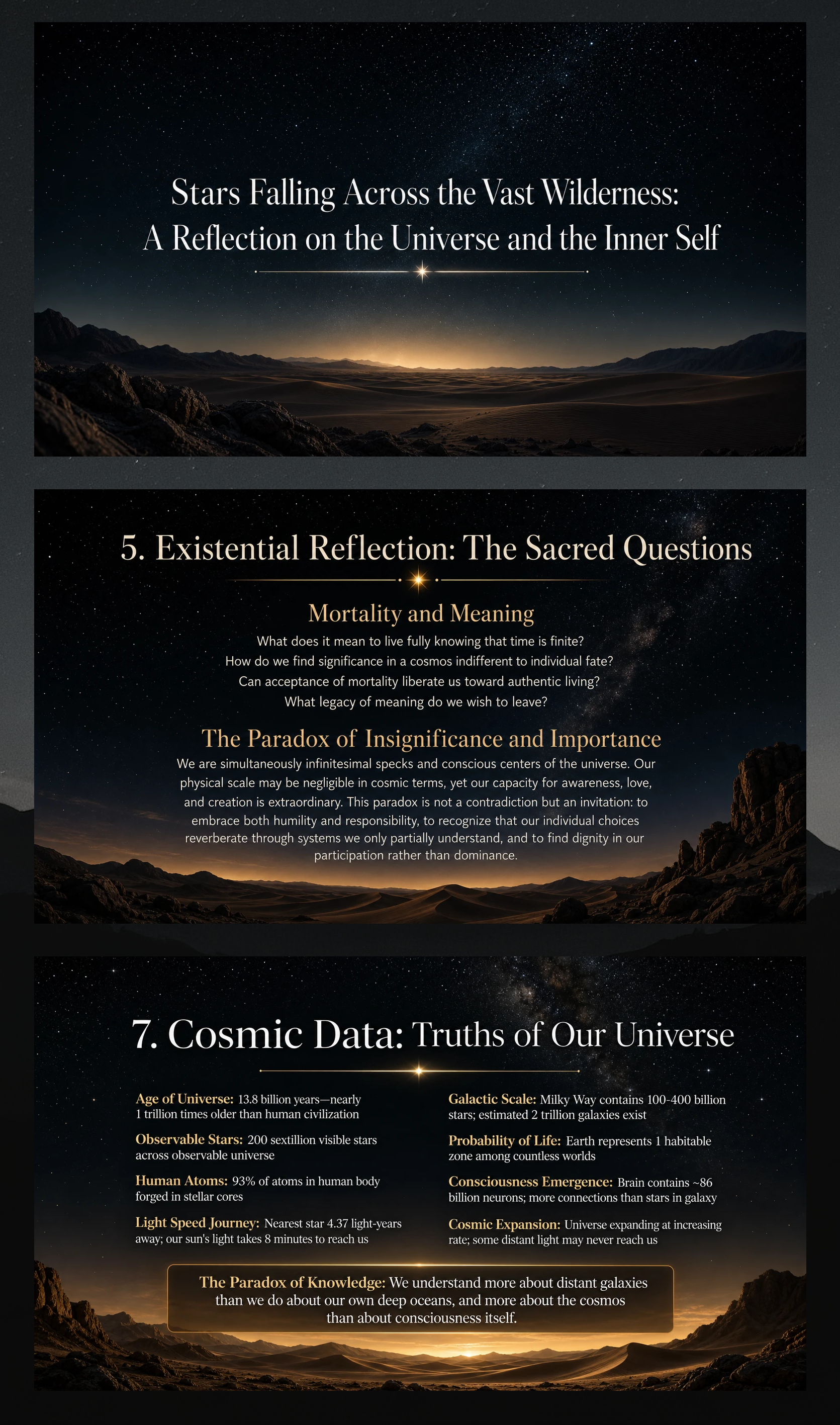 Stars Falling Across the Vast Wilderness: A Reflection on the...