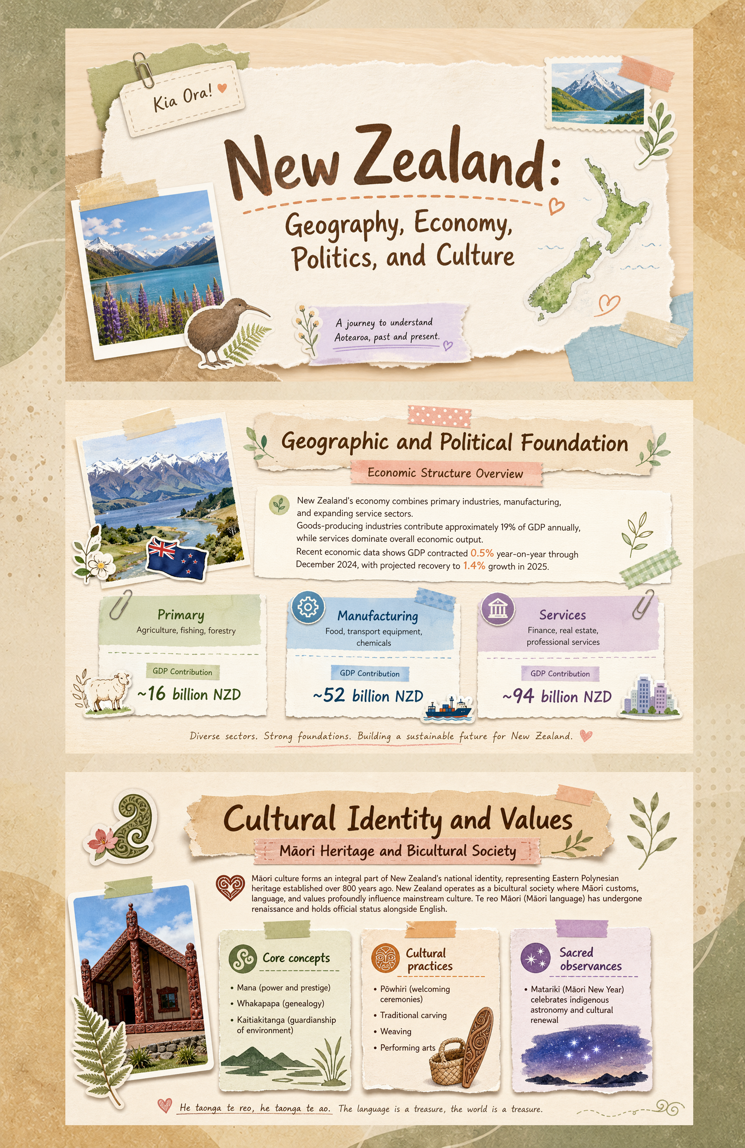 New Zealand: Geography, Economy, Politics, and Culture