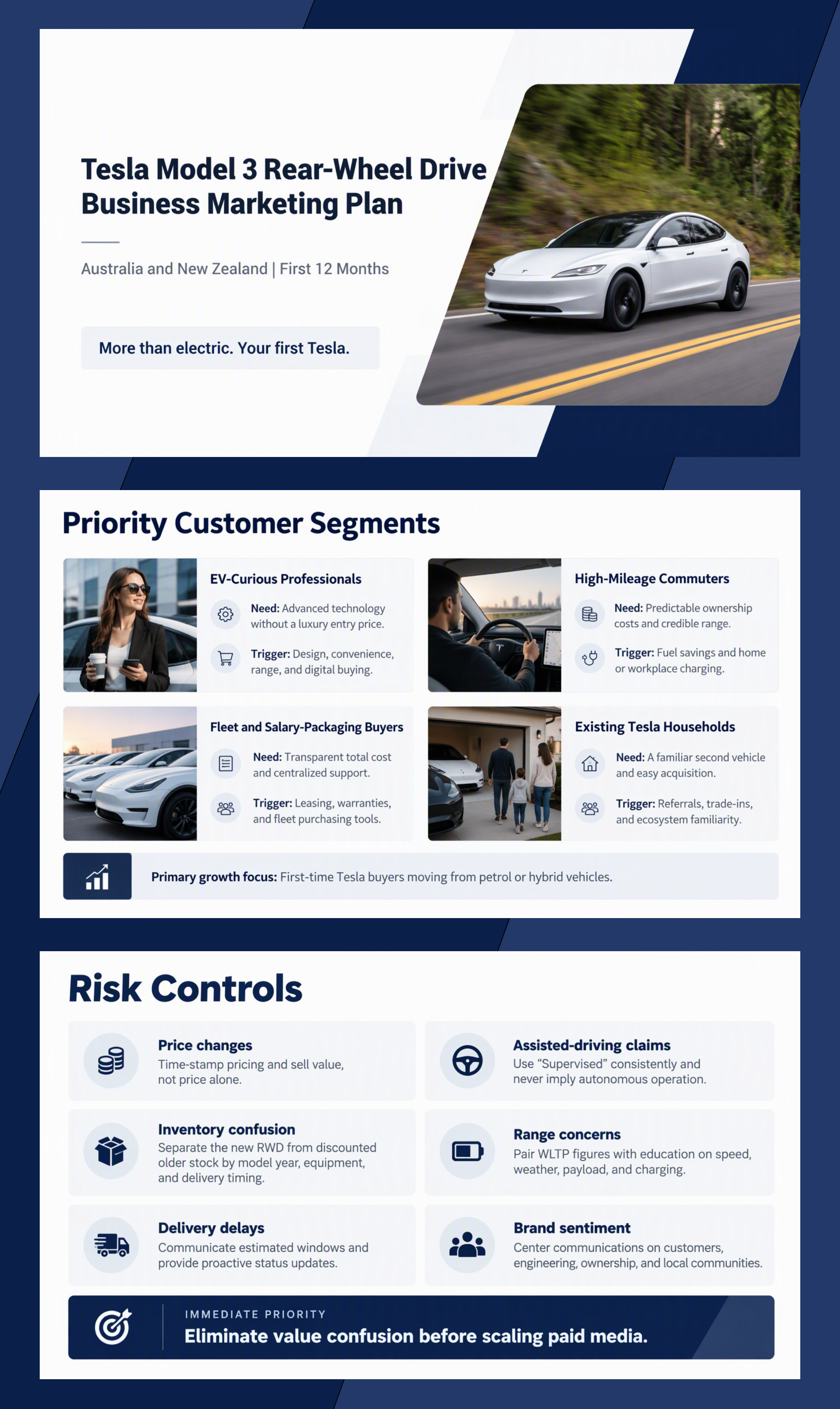 Tesla Model 3 Rear-Wheel Drive Business Marketing Plan